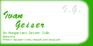 ivan geiser business card